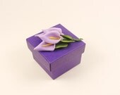 Calla Lily Purple Wedding Favor Box-Perfect for  lily themed weddings, purple weddings, bridesmaids gift