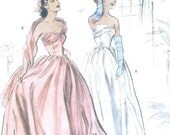 50s Inspired Womens Plus Size Evening Gown, Prom Dress,  Sewing Pattern ,Reissued of 1950s Butterick 4918 Size 14-20 uncut