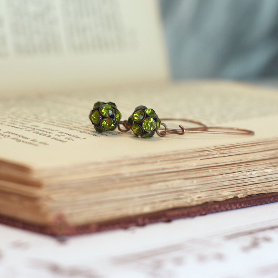 Earrings - Vintage Olive Sparkle