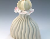 Blue & yellow porcelain perfume bottle with pink blush