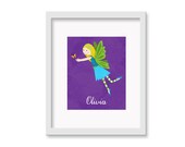 Personalized Fairy -  Children's Decor Nursery Wall Art - Butterfly Fairy Wall Art Blond - 8 x 10 Print