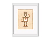 Robot Print "Claud" - 11" x 14" Children's Decor Wall Art Print - Children's Retro Robot Theme Room Decor