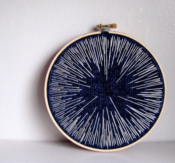 RESERVED FOR SARAH - Limited Edition Made Order Embroidery wall art decor - Hyperspace gradient