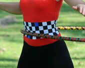 race against time  -  vtg 80s GITANO Red Checkered Spandex Body Suit - L