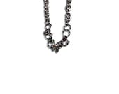 Metal Chainlink and Glass Beads Necklace
