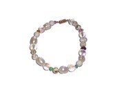 White and Clear Glass with Rainbow Crystals