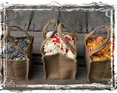 Burlap Flower Girl Basket Filled With Your Choice Of Petal Confetti - Wedding Dried Flowers - Rustic Weddings - Wedding Party - Freeze Dried