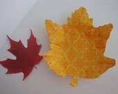 Maple leaf fabric bowl in Autumn Orange pattern --Reversible - Better Homes and Gardens Gift Guide 2011