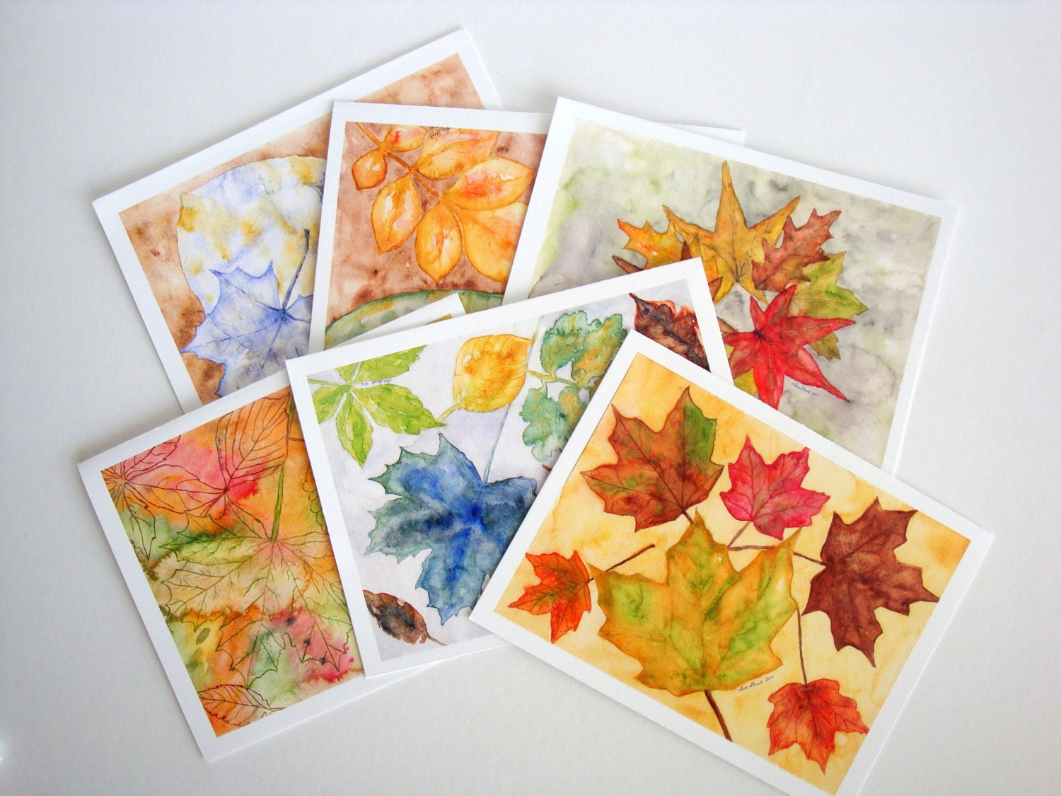 Autumn cards- blank note cards with original watercolor illustrations by Dee Stout