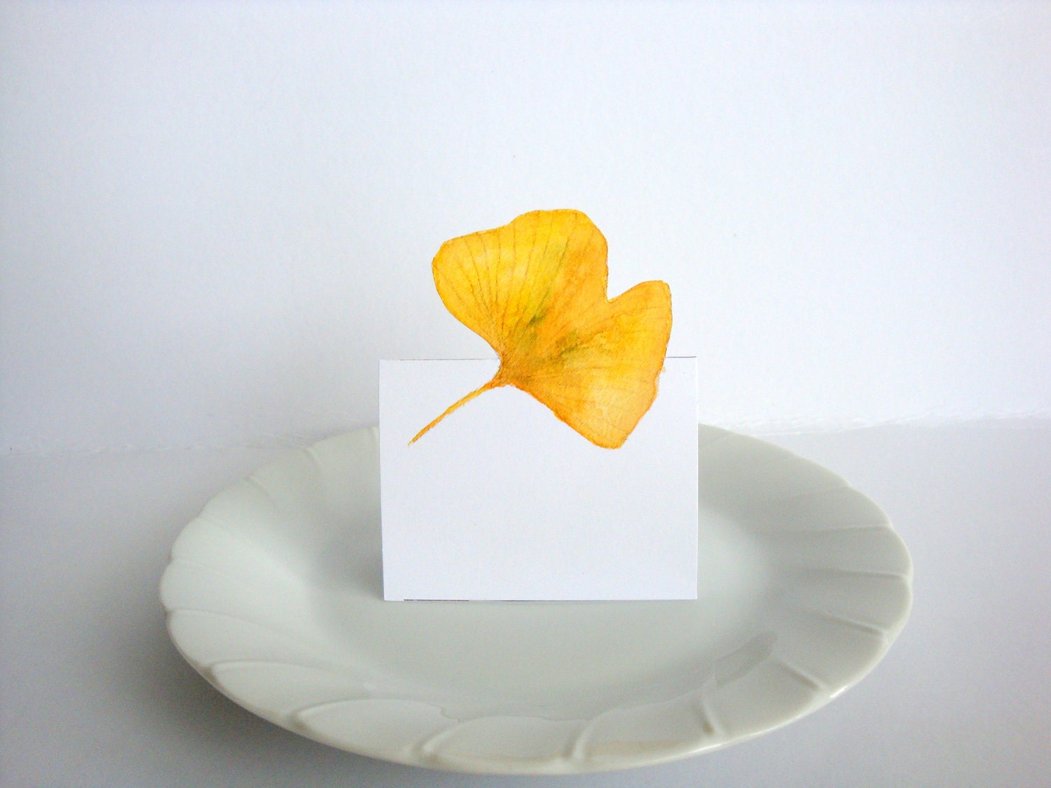 Autumn Yellow Ginkgo Leaf - Place Card, Table Number card, Escort cards, weddings events