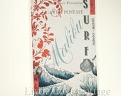Malibu Greeting Card Collage on Deckle edge Fabriano Italian stationery