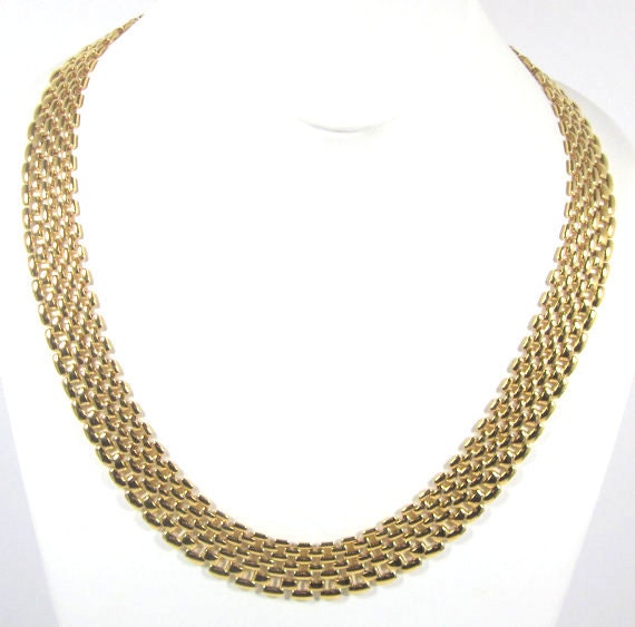Napier Signed Gold Plated Wide Chain Necklace