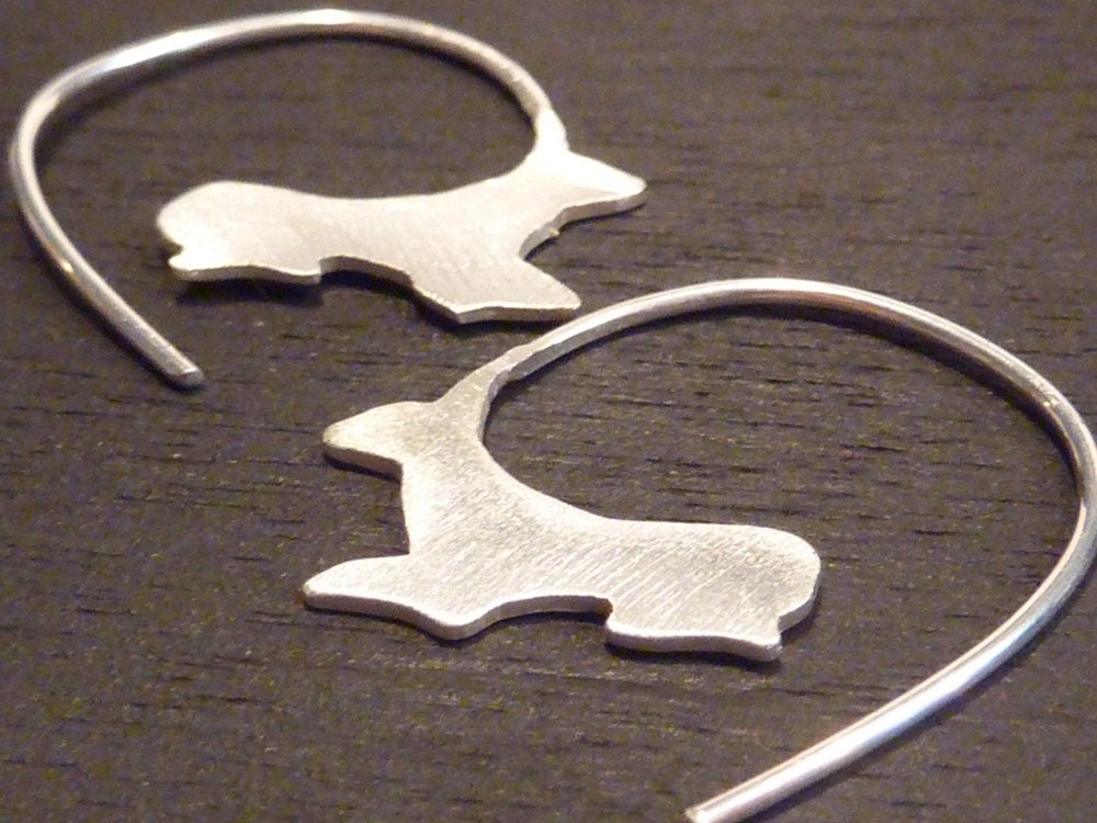 Gazelle earrings - handmade evocative sterling silver - DeafCatStudios