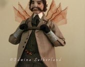 Sculpture needle felted steampunk doll