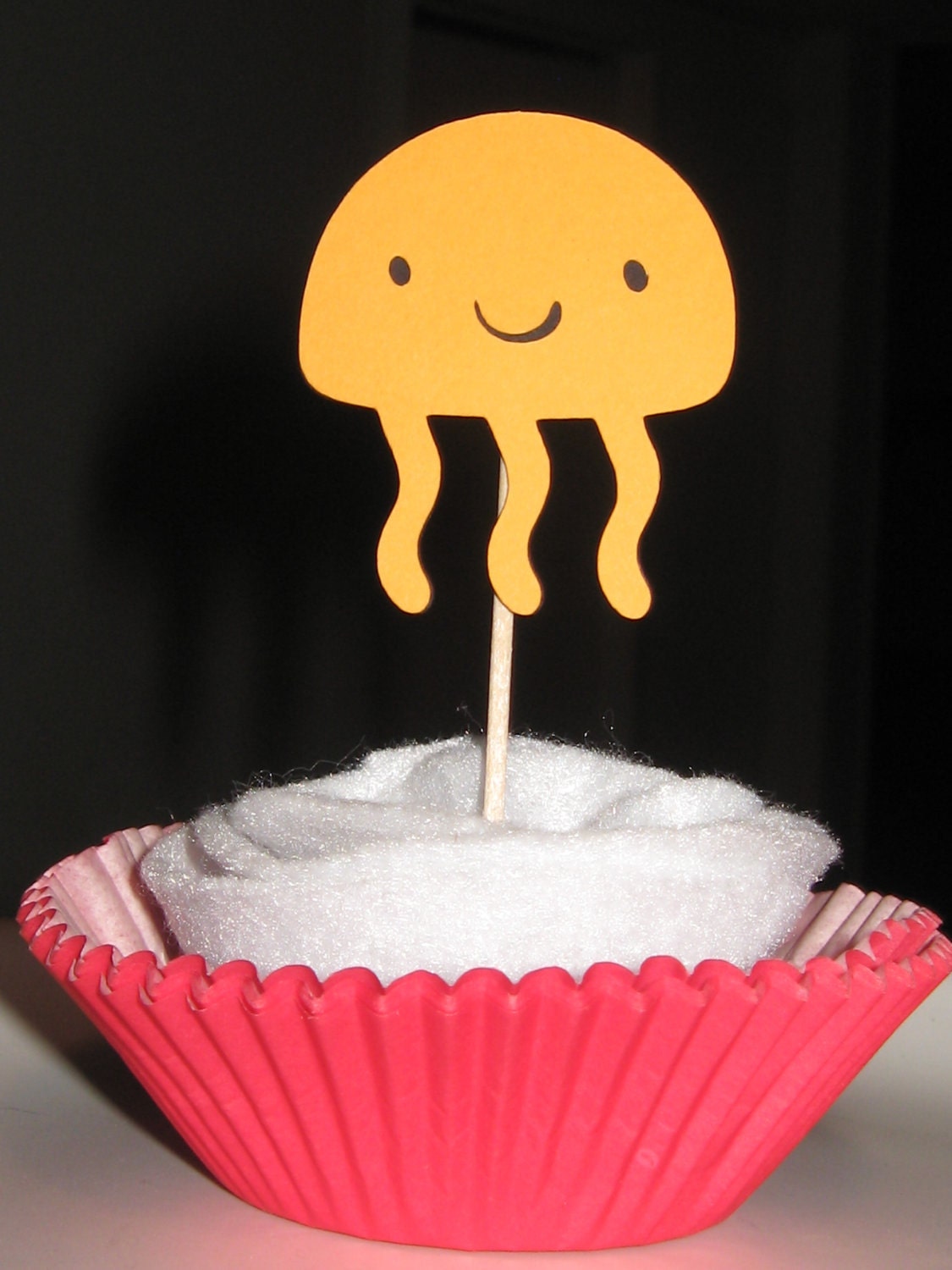 Under the Sea / Tropical Cupcake Toppers - Jellyfish - Set of 4