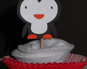 Penguin Cupcake Toppers - Set of 4