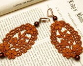lace earrings -CANDICE- amber gold