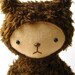 Teddy Bear Plushie Kawaii Style in Chocolate Brown Shag Fur Large RAFE