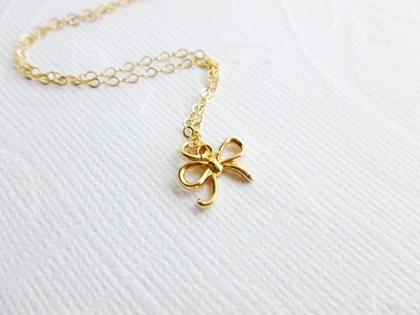 Gold Bow Necklace