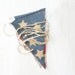 AMERICAN FLAG Burlap bunting banner Red White and Blue