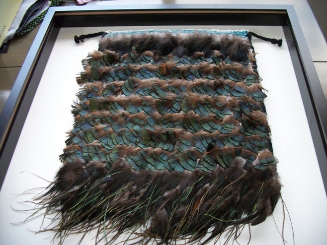 Hand-woven Feather Korowai Cloak  Decorative Wall Hanging