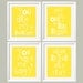 You Are My Sunshine Prints - with Birds 4 pc Set 11x14 in  Customize your colors by YassisPlace