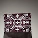 Tribal Pattern Printed Leather Pouch Plum No. ZP-101