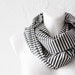 October SALE Grey Stripes Loop Circle Scarf infinity Fall Autumn Winter