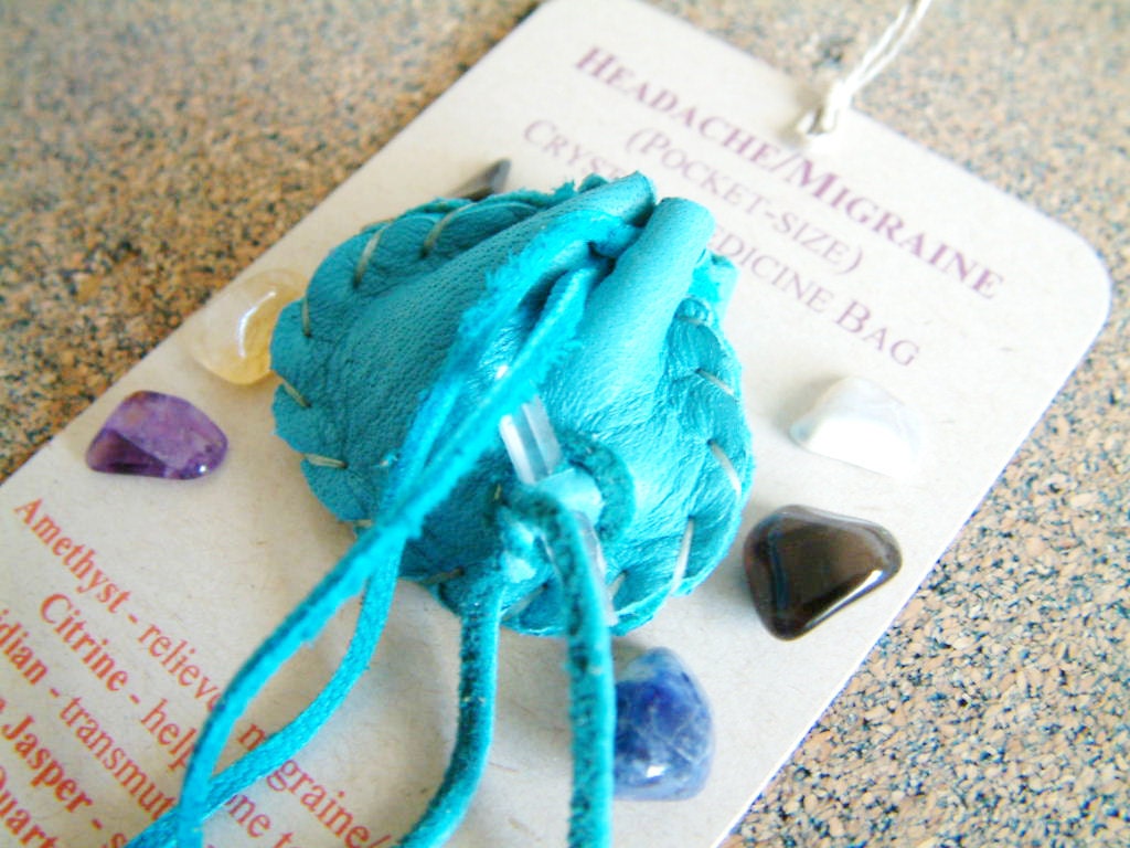 Headache/Migraine pocket- size Crystal Medicine Bag