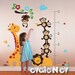 Giraffe, Lion, Monkeys Growth Chart Wall Decal - Children Wall Decals - PLSF070