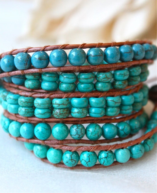 Beautiful Turquoise Wrap Bracelet Chan Luu Style