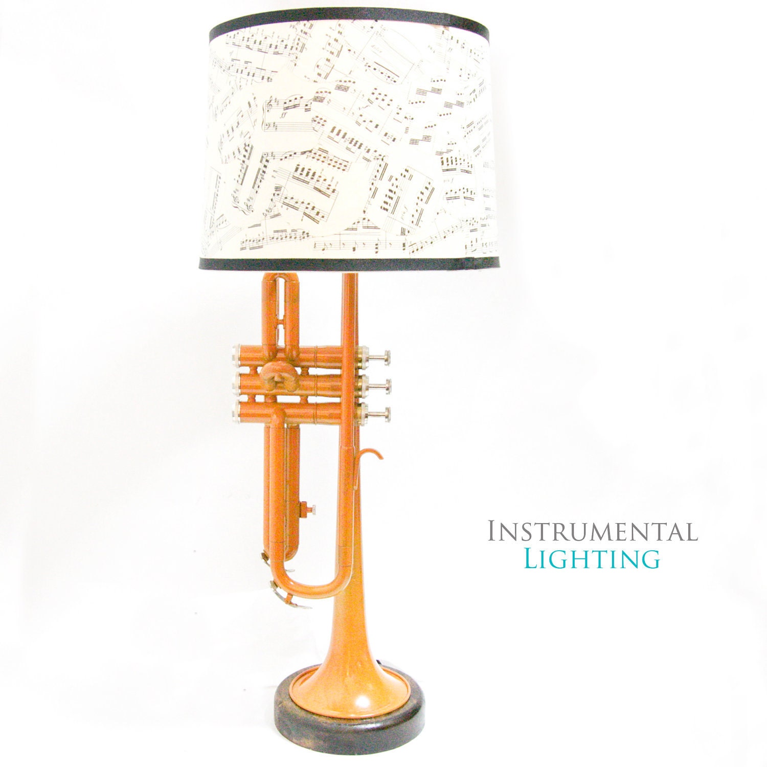 Orange Trumpet Lamp & Sheet Music Lamp Shade
