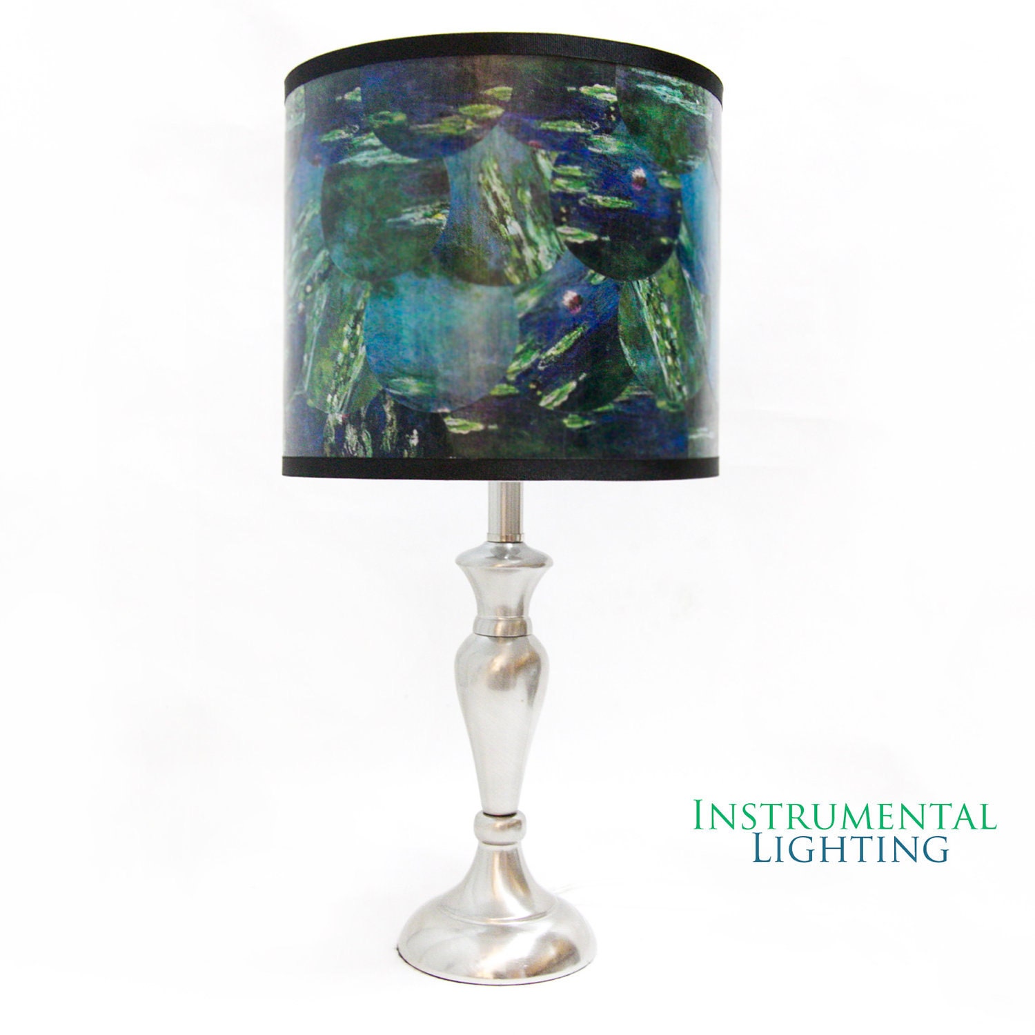 Monet Water Lillies Drum Lamp Shade