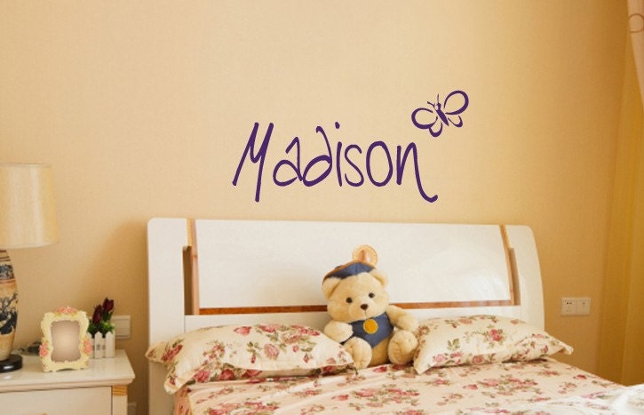 Wall Decal Personalized Name with butterfly