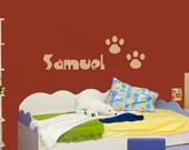 Wall Decal Bear Paws and Custom Name