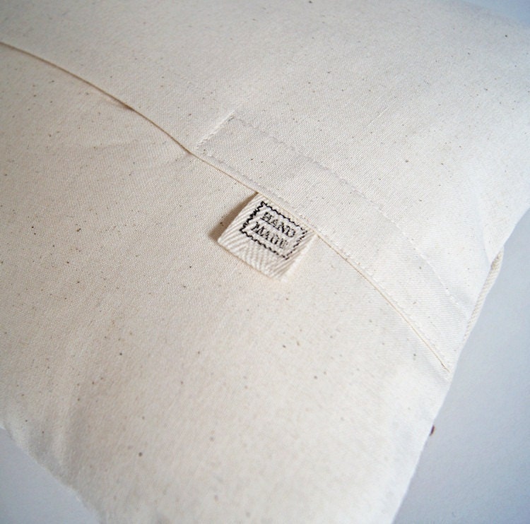 Owl Pillow/ Organic Canvas Pillow Cover/ Decorative Pillow/ 12"x20"/ OOAK /  Made To Order