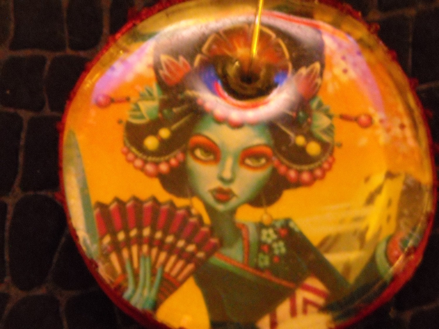 Modern Art  Glass Pendant.