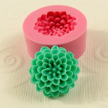 Pom Pom Mum Cabochon Flexible Silicone Mold/Mould (20mm) for Crafts, Jewelry, Scrapbooking, (soap, resin, pmc, polymer clay) (210)