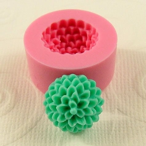 Pom Pom Chrissy Mum Cabochon Flexible Silicone Mold/Mould (13mm) for Crafts, Jewelry, Scrapbooking, (resin, paper,  pmc, polymer clay) (211)