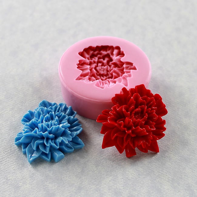 Silicone Flower Mold Mould Flexible Push Mold polymer clay, resin, pmc, jewelry, embellishment (297)