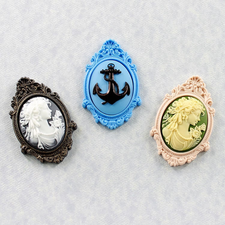 Cameo Setting Frame Silicone Mold Resin Polymer Clay Chocolate Fondant Jewelry Cabochon (303)