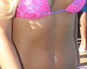Swimsuit Lace Swimwear - Purple Hot Pink Lace Bikini
