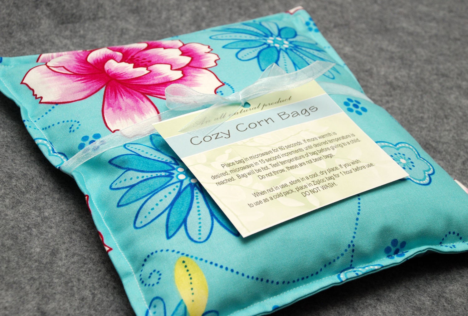 Microwavable Heating Pad / Cold Therapy Corn Bag -- Tranquility, hand warmer 9x9