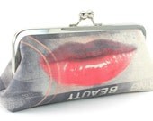 Red Lips Clutch Modern Evening Bag