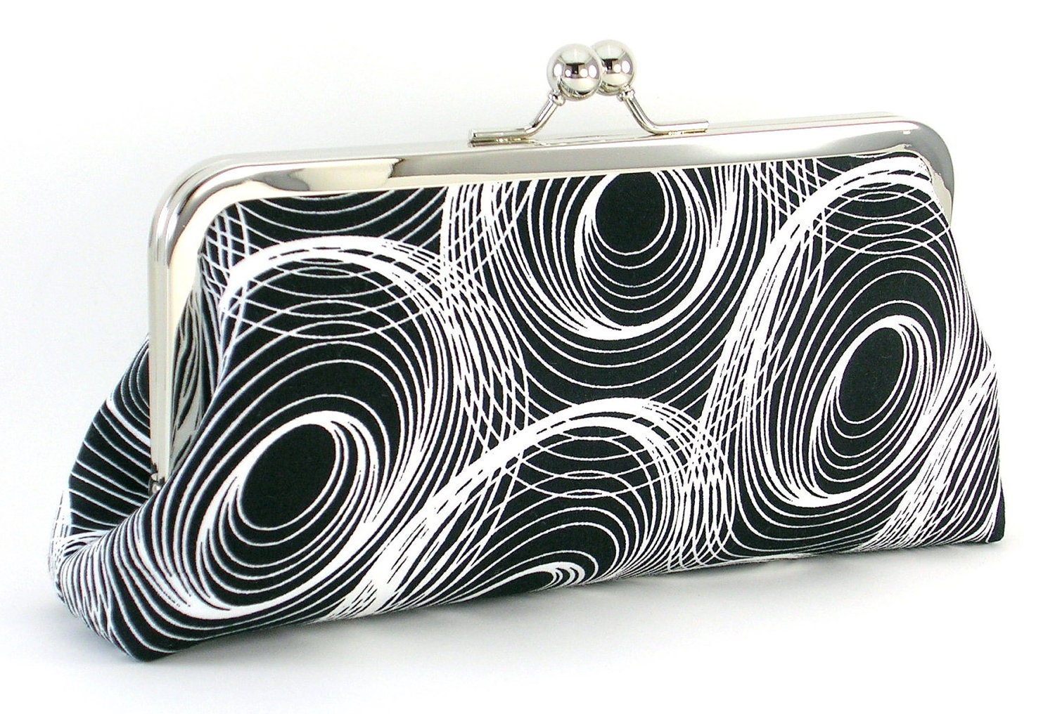 Black and White Modern Clutch Handbag