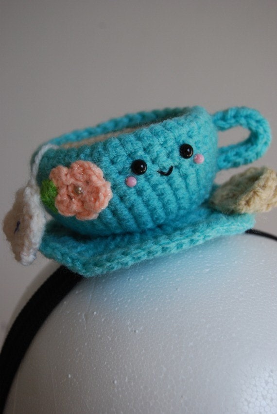 crochet cup of tea headband