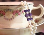 Birthstone Bracelet- February: Amethyst With Pearls (will make to order)