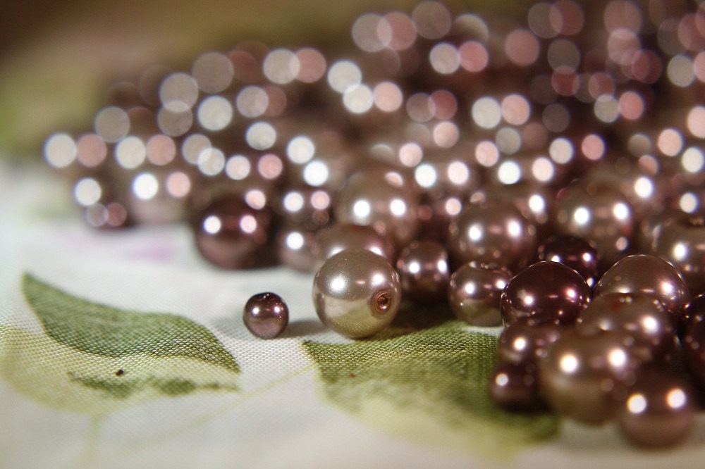 Lot of Hand-dyed Silver- Gray Glass Pearls