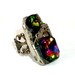 Steampunk,steampunk ring,swarovski ring,adjustable ring,crystal ring,glimer decadence,filagree ring,great gift for her