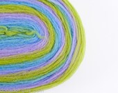 Thin Wool Pencil Roving, Spinning or Felting Fiber, Bright Green, Blue and Lilac